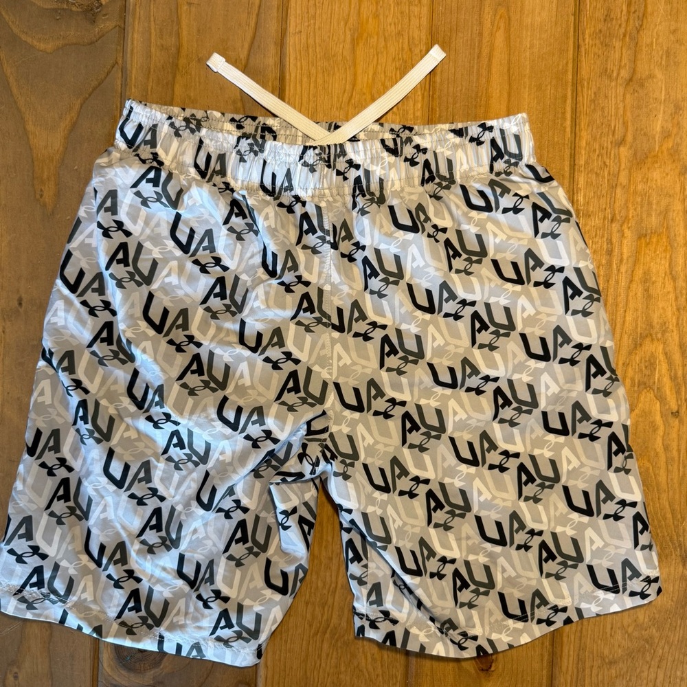 Under Armour Black and Gray Patterned Athletic Shorts